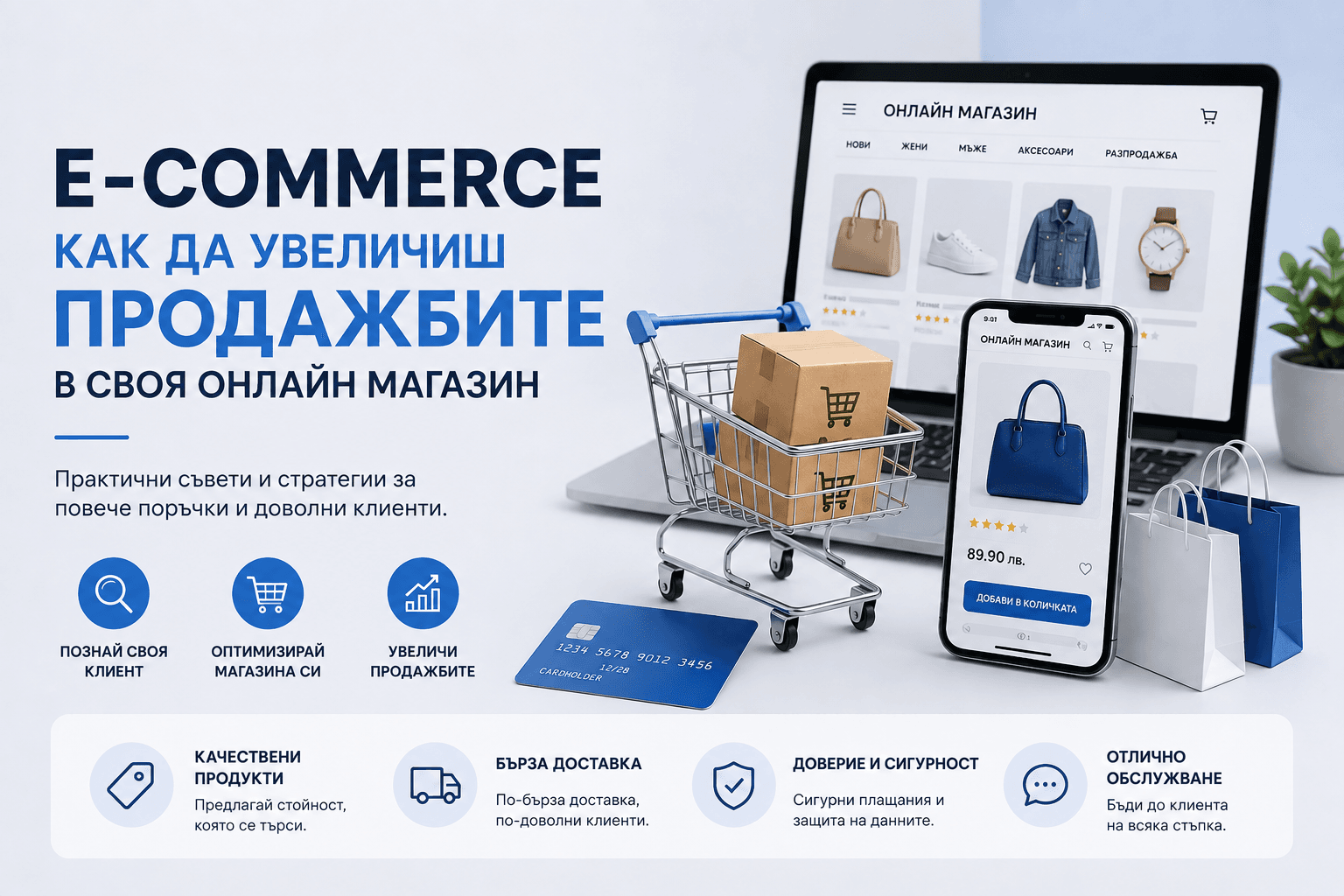 Илюстрация към статия за стартиране на онлайн магазин за малък бизнес